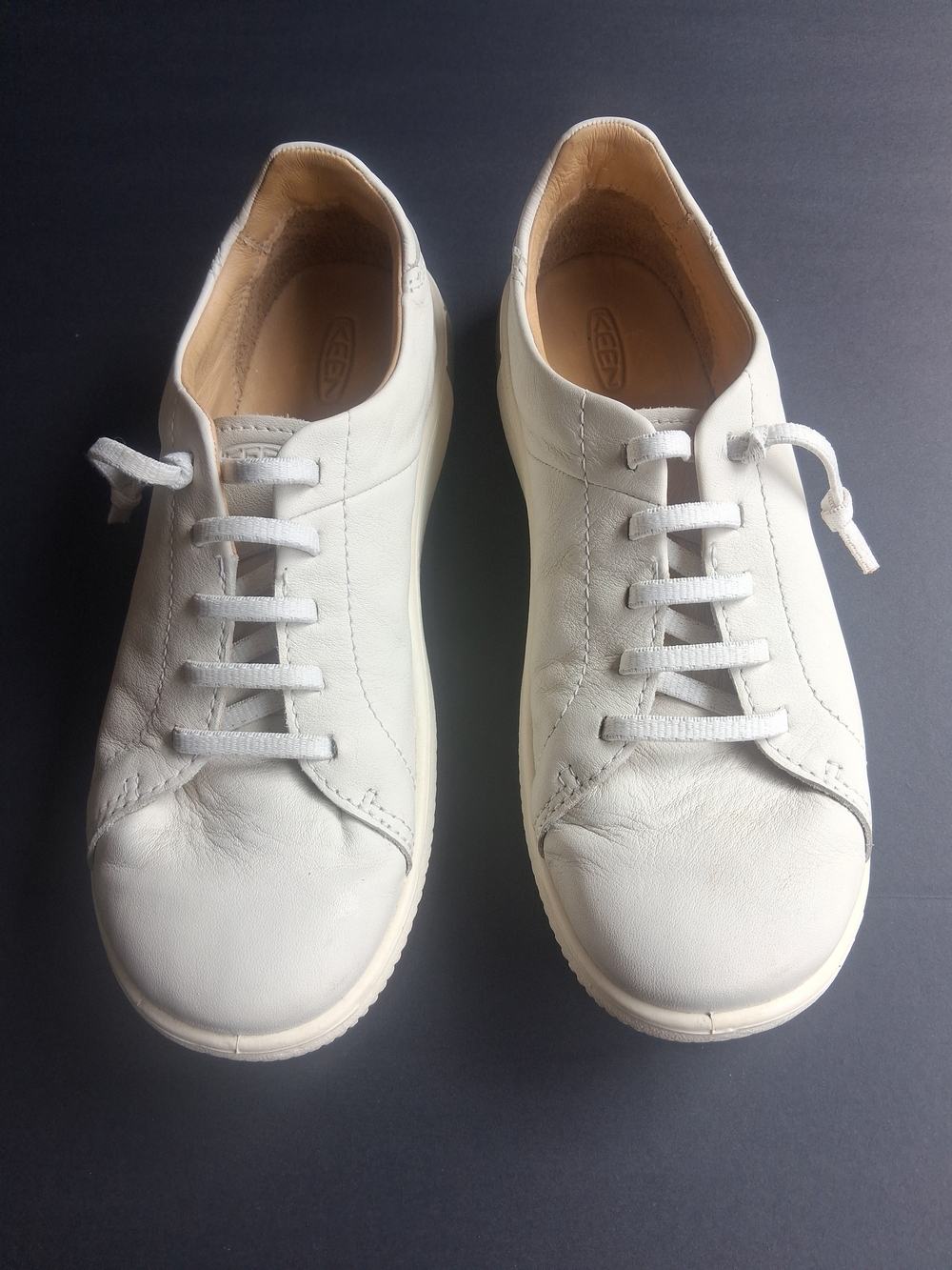 KEEN Women's Casual Soft Leather Sneakers in White Size 8.5